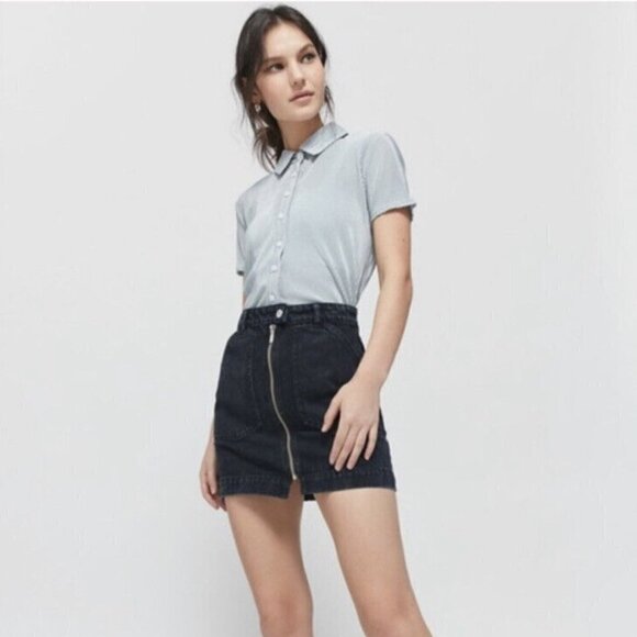 NWT BDG | UO Denim Zipper Front Skirt Cotton | Sz. S - Picture 1 of 7